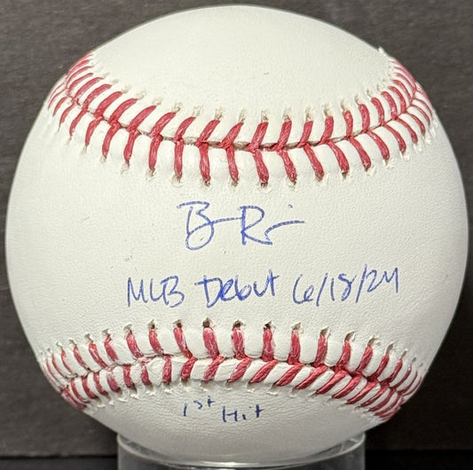 Ben Rice Signed Official Baseball Yankees Mlb Debut 1st Hit Auto /22 Steiner COA