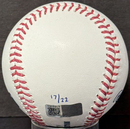 Ben Rice Signed Official Baseball Yankees Mlb Debut 1st Hit Auto /22 Steiner COA