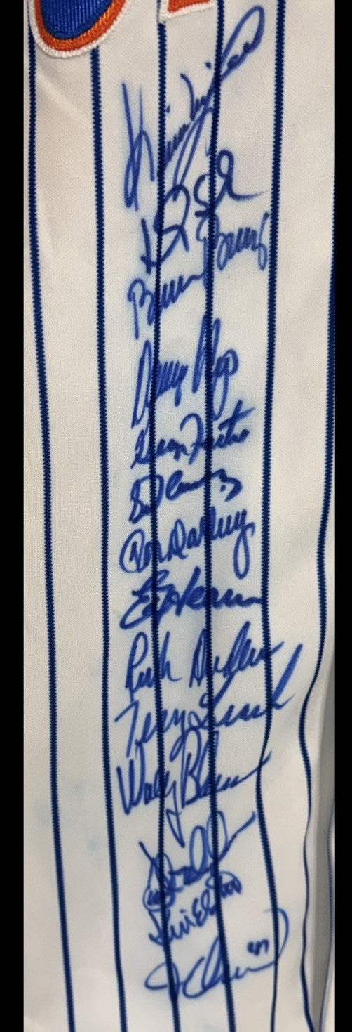 1986 Mets Team Signed Authentic Mets Jersey 34 Auto Hernandez Carter PSA 9 COA