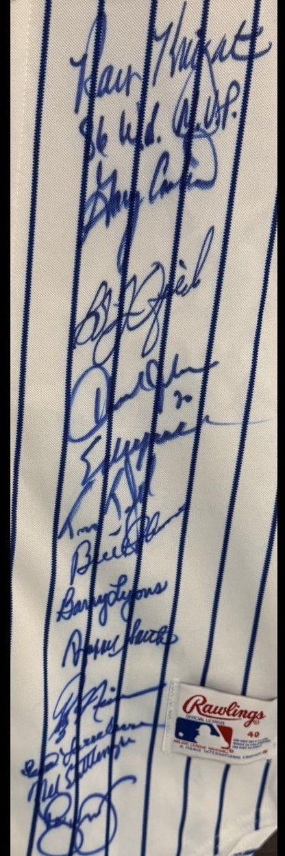1986 Mets Team Signed Authentic Mets Jersey 34 Auto Hernandez Carter PSA 9 COA
