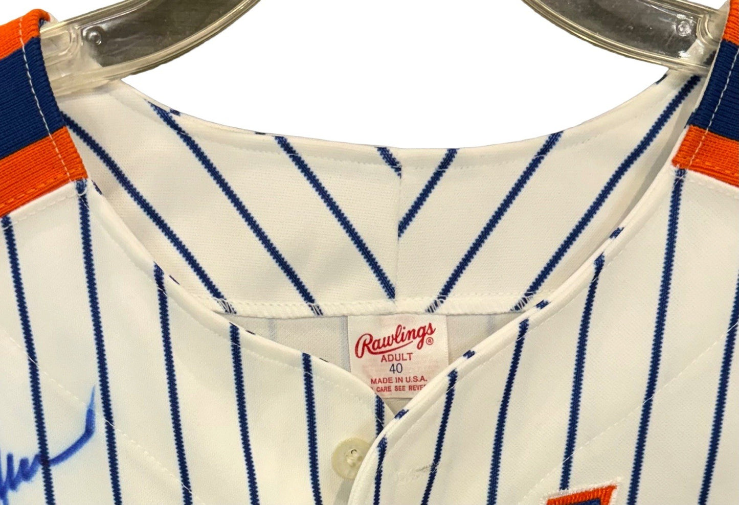 1986 Mets Team Signed Authentic Mets Jersey 34 Auto Hernandez Carter PSA 9 COA
