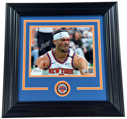 Josh Hart Signed 8x10 Framed Bleeding Playoff Photo NY Knicks Auto Fanatics COA