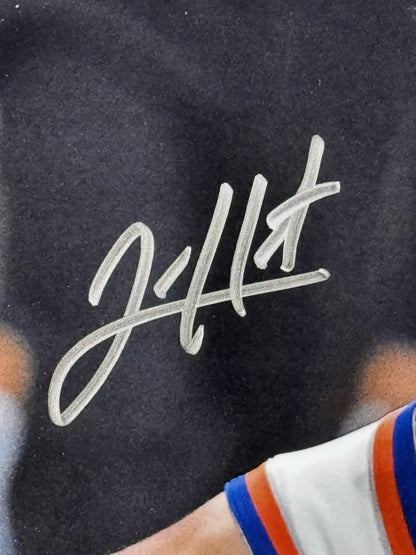 Josh Hart Signed 8x10 Framed Bleeding Playoff Photo NY Knicks Auto Fanatics COA