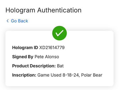 Pete Alonso Signed Game Used Chandler Axe Bat Mets Polar Bear Auto Fanatics MLB