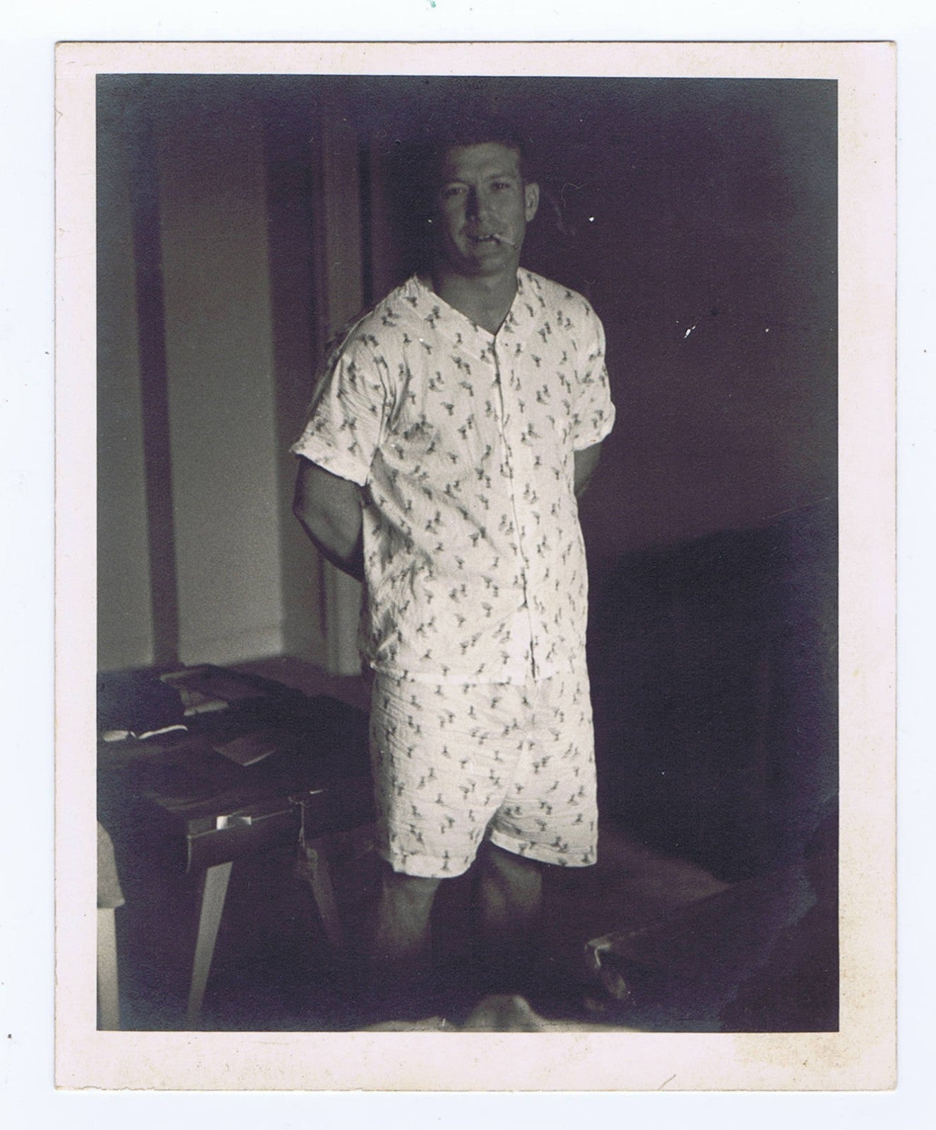 Mickey Mantle Type 1 Photo 4x5 Smoking In Pajamas PSA coa 1950s 1/1 RARE Yankees