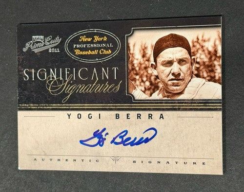2011 Panini Playoff Prime Cuts Yogi Berra  Signed On Card Auto Yankees HOF