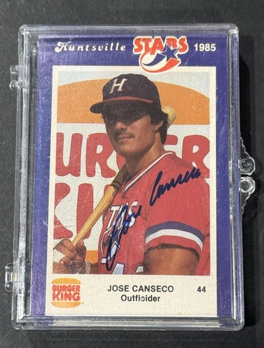 Jose Canseco Signed 1985 Huntsville Stars Jennings Rookie Mint Auto W/Set Coa