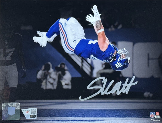 Cam Skattebo Signed 8x10 Framed Photo NY Giants TD Back Flip Auto Fanatics COA