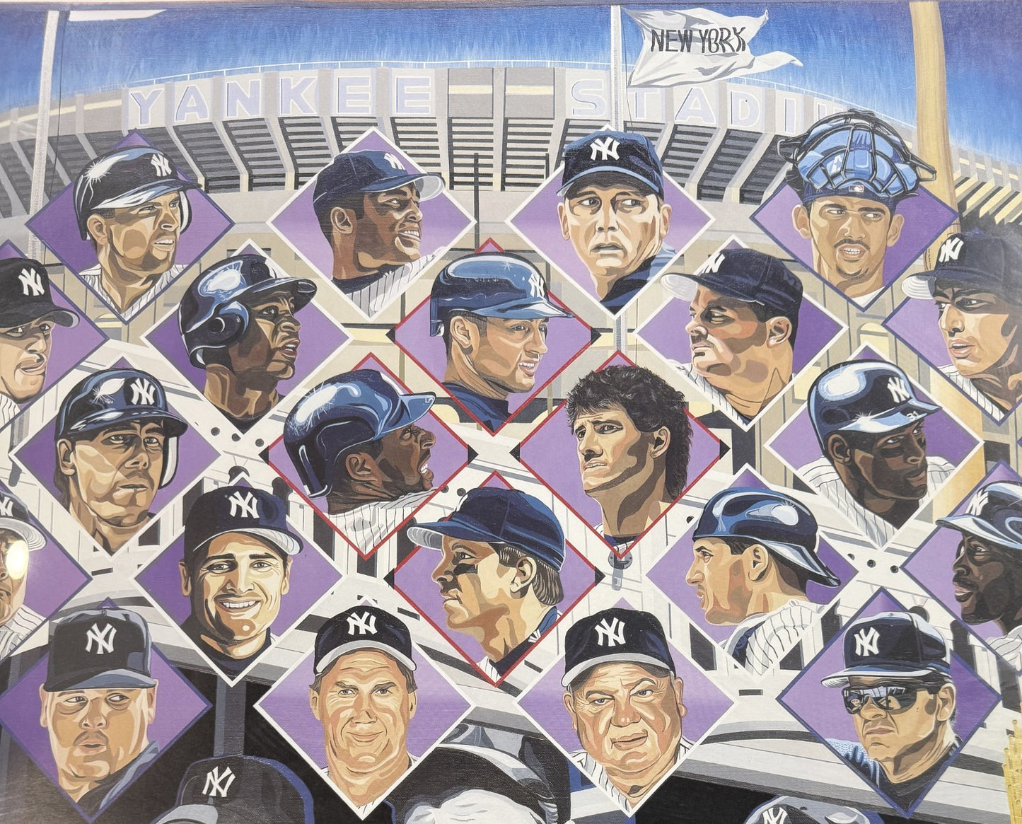NY Yankees Simply the Best 27x21 Lithograph Bill Lopa Signed Framed LE /1998 Ws