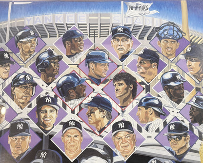 NY Yankees Simply the Best 27x21 Lithograph Bill Lopa Signed Framed LE /1998 Ws