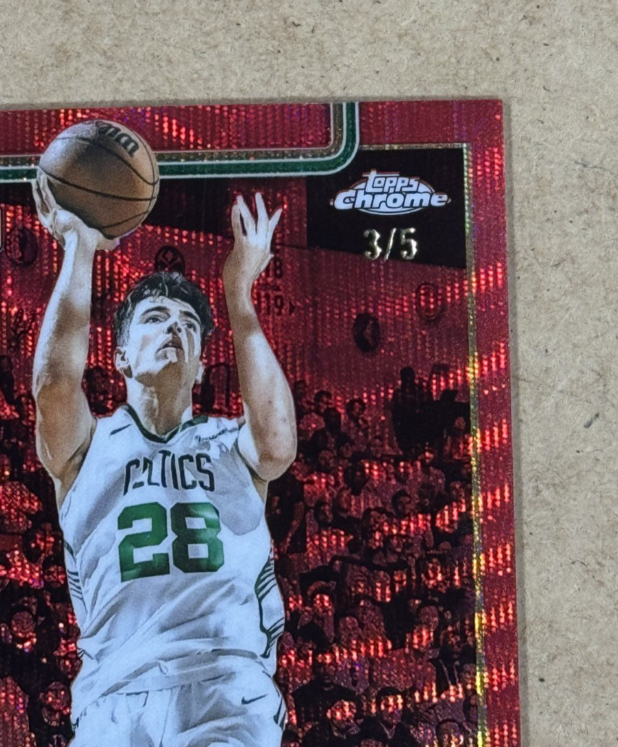 2025-26 Topps Chrome Hugo Gonzalez Red Pulsar LE /5 Boston Celtics RC Mint