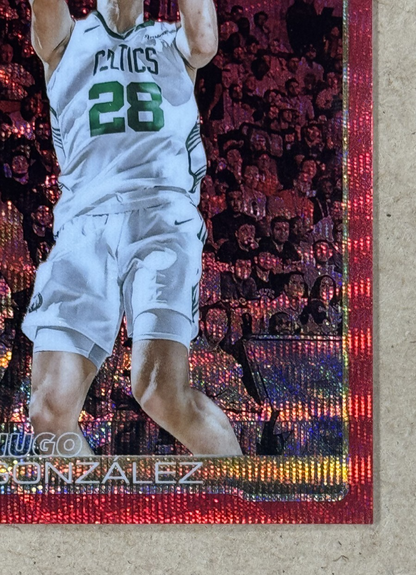 2025-26 Topps Chrome Hugo Gonzalez Red Pulsar LE /5 Boston Celtics RC Mint