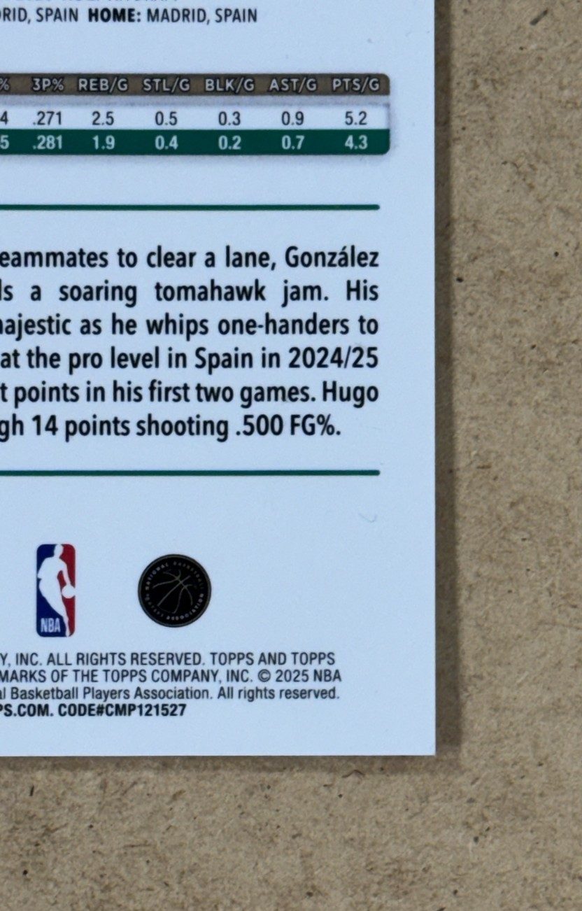 2025-26 Topps Chrome Hugo Gonzalez Red Pulsar LE /5 Boston Celtics RC Mint