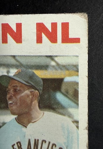 TOPS IN NL HANK AARON WILLIE MAYS 1964 TOPPS #423 GIANTS BRAVES HOF W/ Wear