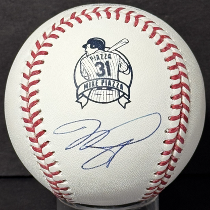 Mike Piazza Signed #31 Retirement Logo Baseball MLB & Fanatics Coa Ny Mets HOF