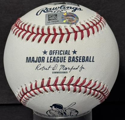 Mike Piazza Signed #31 Retirement Logo Baseball MLB & Fanatics Coa Ny Mets HOF