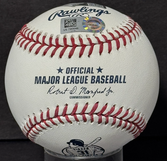 Mike Piazza Signed #31 Retirement Logo Baseball MLB & Fanatics Coa Ny Mets HOF