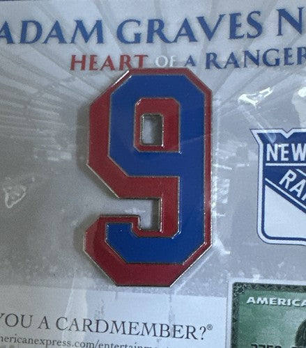 ADAM GRAVES NY RANGERS RETIREMENT NIGHT PIN #9 MSG Mint Sealed HEART OF A RANGER