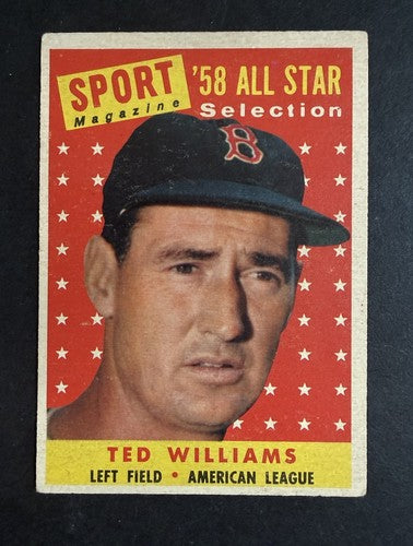 1958 Topps #485 Ted Williams All Star Boston Red Sox Nice Great Color HOF