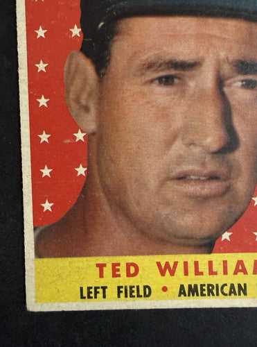1958 Topps #485 Ted Williams All Star Boston Red Sox Nice Great Color HOF
