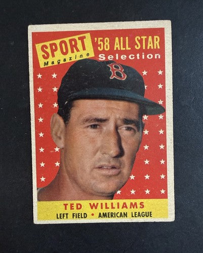 1958 Topps #485 Ted Williams All Star Boston Red Sox Nice Great Color HOF