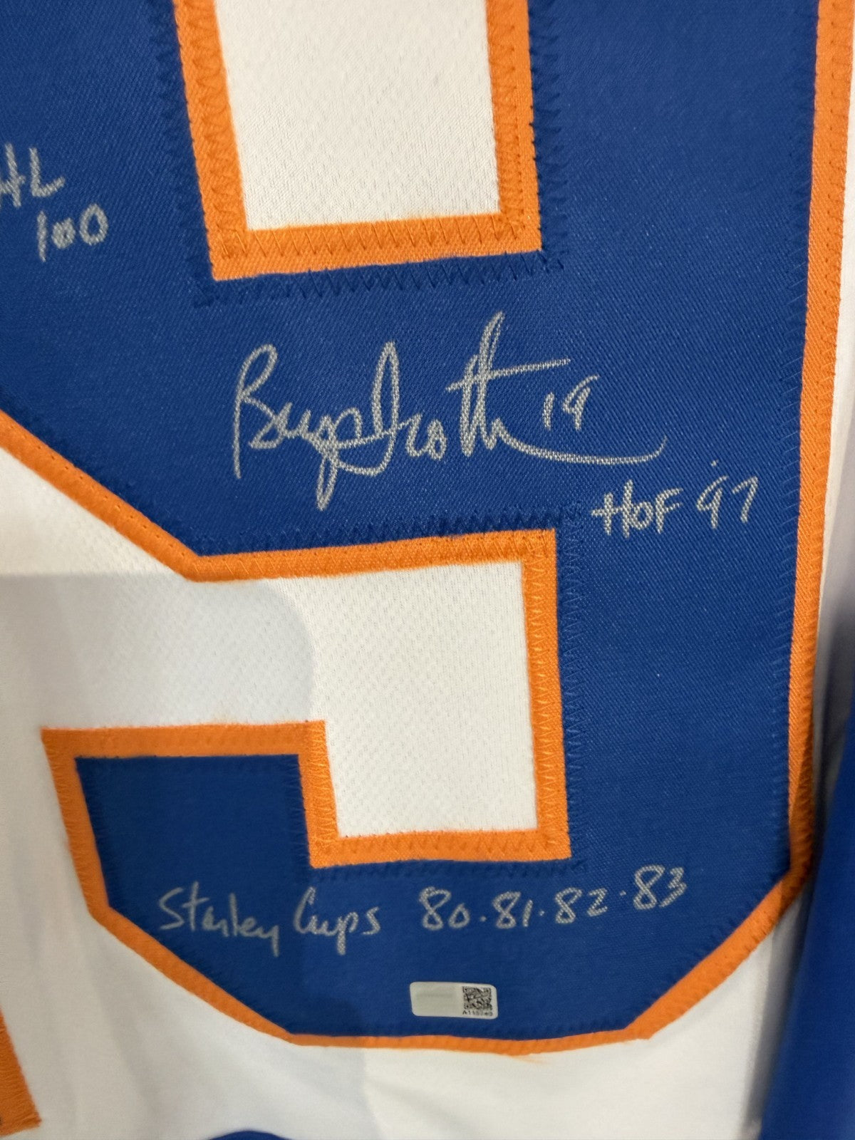 Bryan Trottier Signed Jersey 8 Stat MVP HOF ROY 524 AUTO Islanders Steiner COA