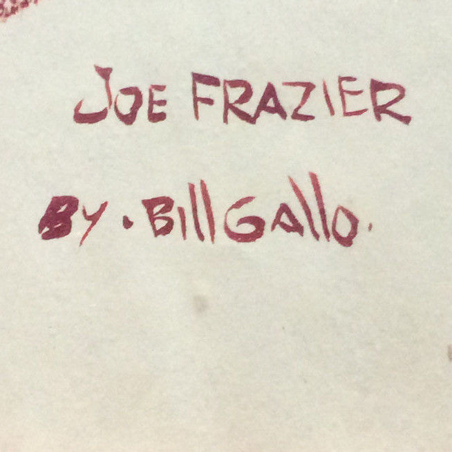 Joe Frazier Signed 11X14 Drawing Photo Framed Boxing Hof Bill Gallo CBM COA
