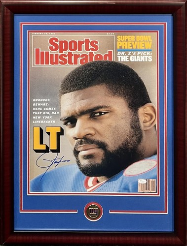 Lawrence Taylor Signed Framed Sports Illustrated 16x20 Photo Giants 1986 SB JSA