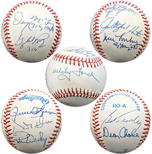 Cy Young Winners Signed OAL Baseball Ford, Hunter, Perry, Wynn, Guidry, Blue COA