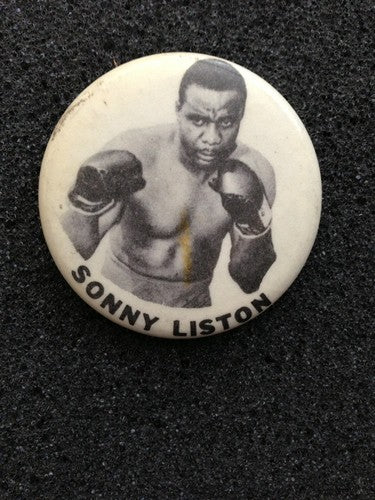 Sonny Liston Pin Button ALI 1960s Vintage original Boxing Champion nice shape nm