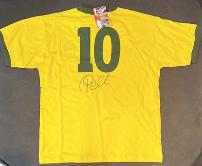 Pele Signed Brazil soccer jersey #10 CBD Shirt Mint Autograph Legend Psa coa