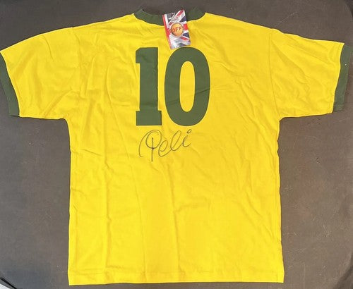 Pele Signed Brazil soccer jersey #10 CBD Shirt Mint Autograph Legend Psa coa