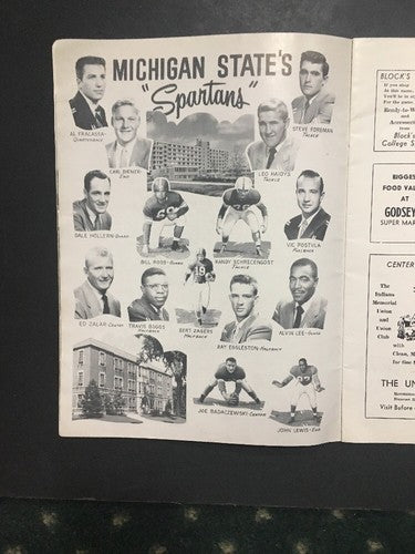 1954 Indiana vs Michigan State Ncaa Football Official Program Memorial Stadium
