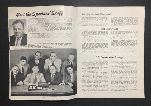 1954 Indiana vs Michigan State Ncaa Football Official Program Memorial Stadium