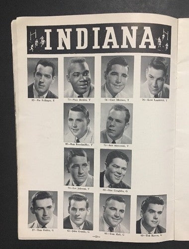 1954 Indiana vs Michigan State Ncaa Football Official Program Memorial Stadium