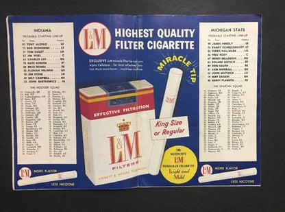1954 Indiana vs Michigan State Ncaa Football Official Program Memorial Stadium