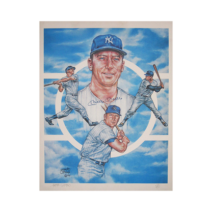 Mickey Mantle Signed 22x28 NY Yankees Litho Photo Catalano LE 536/750 Auto COA