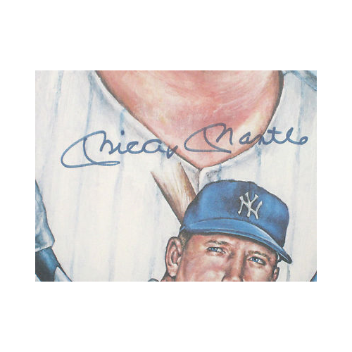 Mickey Mantle Signed 22x28 NY Yankees Litho Photo Catalano LE 536/750 Auto COA