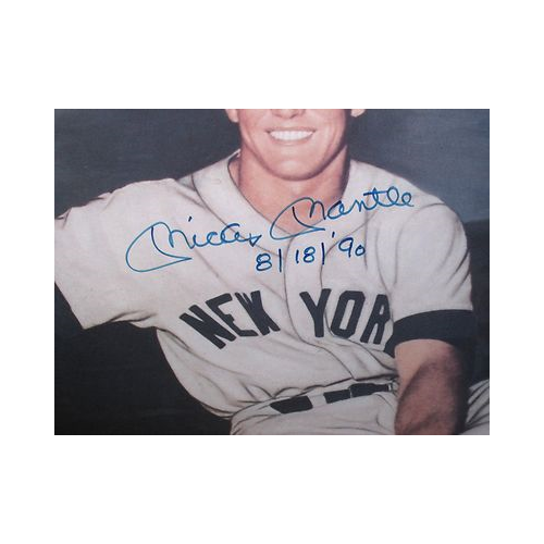 Mickey Mantle & Ray Gallo Signed Inscribed 25x36 Photo Yankees 1956 expert COA
