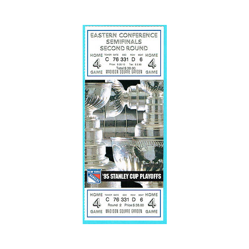 1995 New York Rangers Unused Playoff Semifinals Ticket Stub Game 4