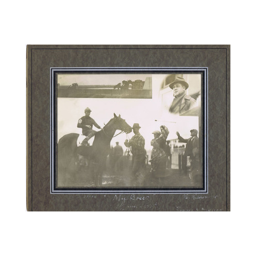 NY Sepia Horse Racing Vintage Original Photograph of Horse "My Boss"