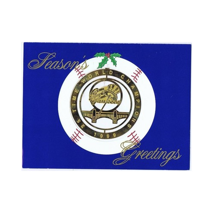 Yankees Christmas Ornament 1999 World Series Holiday Card Signed by Staff Rare