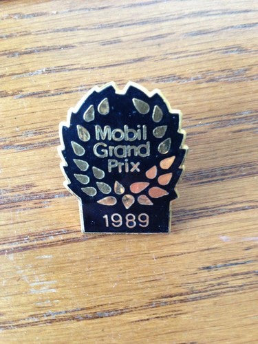 1989 Mobil Grand Prix Racing Press Pin Original Mint