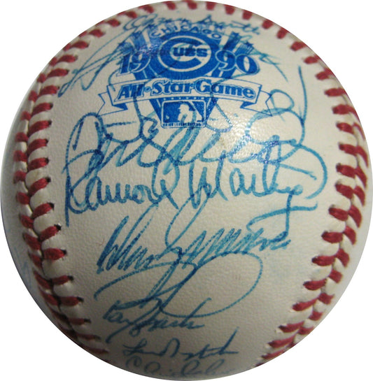 1990 NL All Star Team Signed Baseball Tony Gwynn LARKIN Barry Bonds 33 Auto PSA