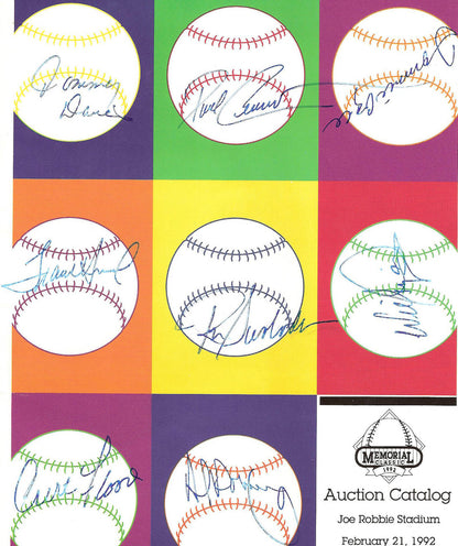 1992 Joe Robbie Stadium Auction Catalog Signed Curt Flood Auto Tommie Agee coa