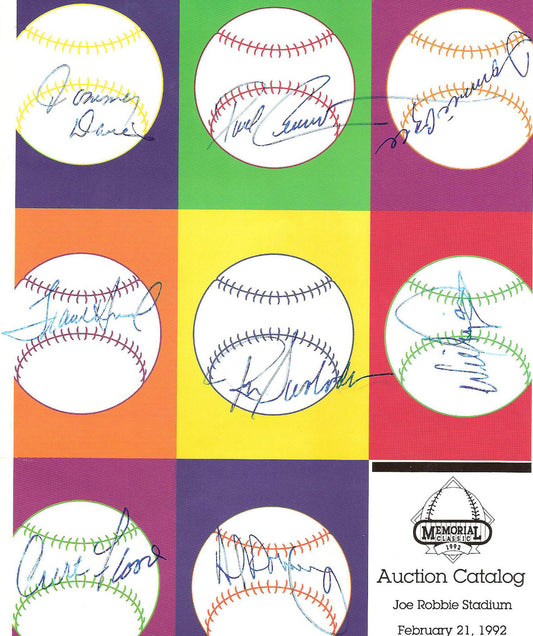 1992 Joe Robbie Stadium Auction Catalog Signed Curt Flood Auto Tommie Agee coa