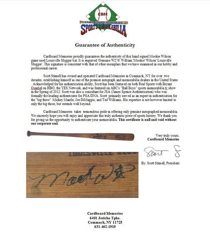 Mookie Wilson Game Used LS W276 Signed Bat Vintage Auto 1984 85 Mets WS Champs