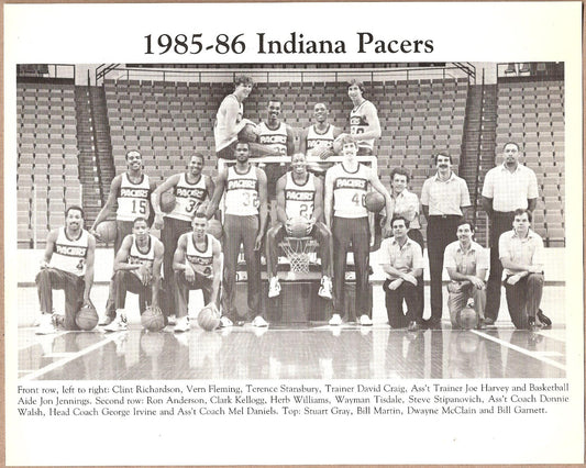 1985-1986 Indiana Pacers Original Team Black and White Press Photo RARE