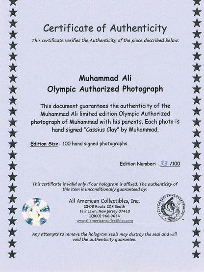 Muhammad Ali Signed Cassius Clay 11x14 Photo rare auto pics Proof coa LE /100