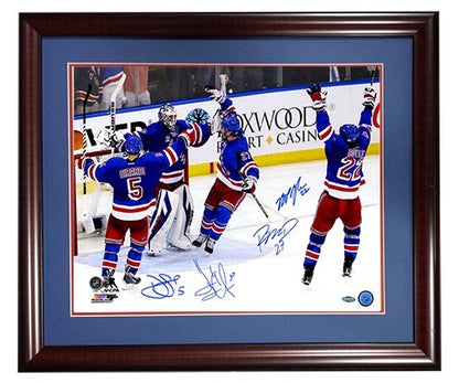 Henrik Lundqvist McDonagh Girardi Signed Framed 16x20 Photo Rangers Auto Steiner